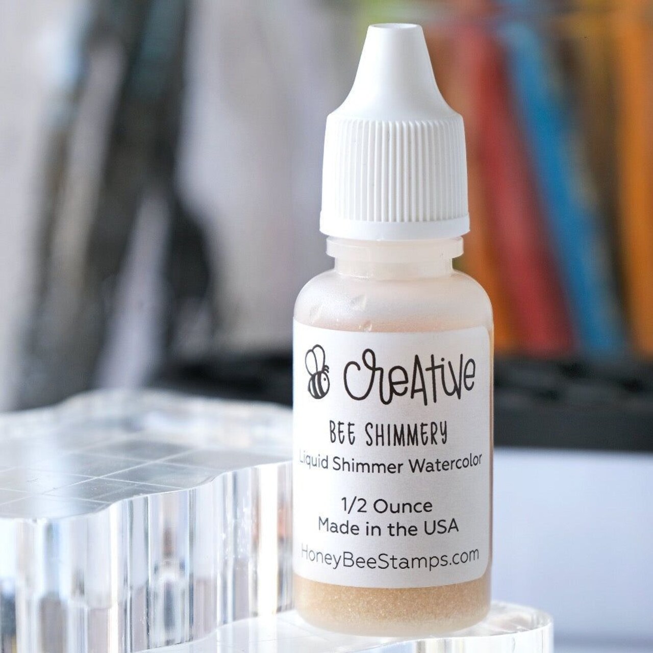 Bee Creative - Liquid Shimmer Watercolor - Bee Shimmery 1/2 Ounce Bottle